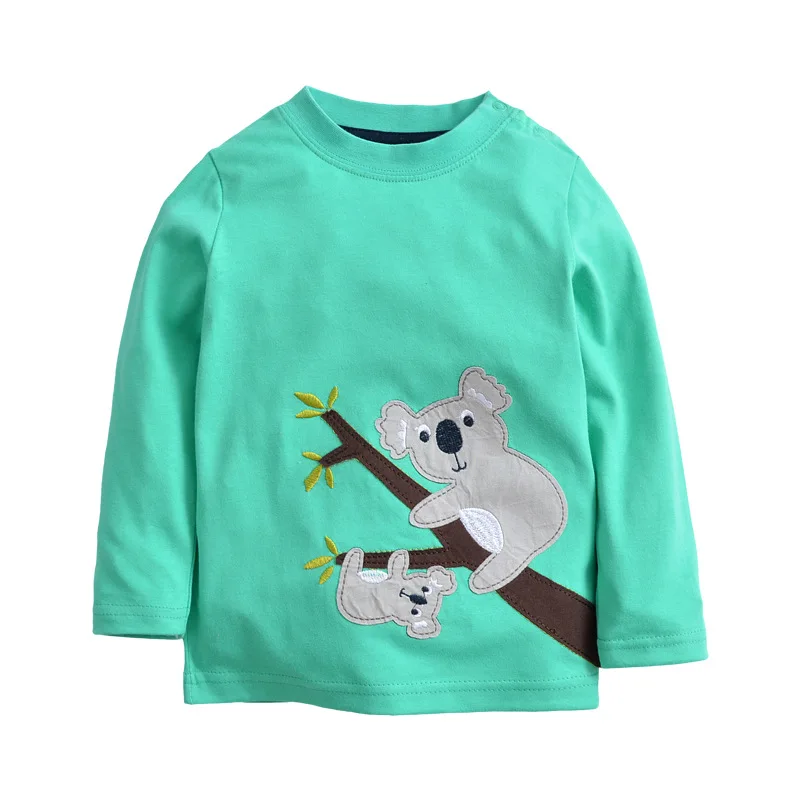 Jumping meters Children's T shirt boys t-shirt Baby Clothing boy long sleeve T shirt animal Cotton Cartoon kid
