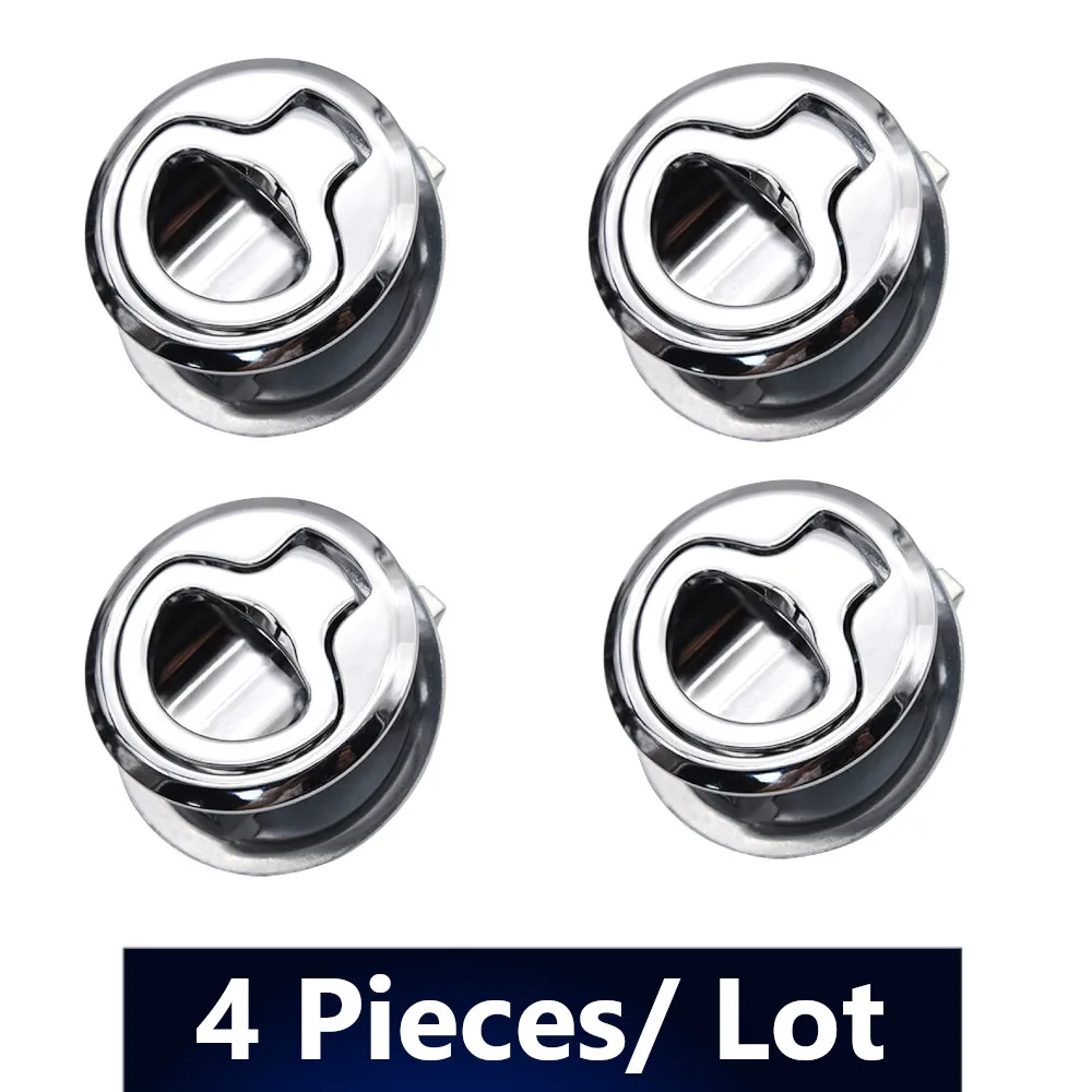 Aramox Boat Hatch Latch - 316 Stainless Steel Flush Pull Cam Lock, 62mm Diameter, Silver