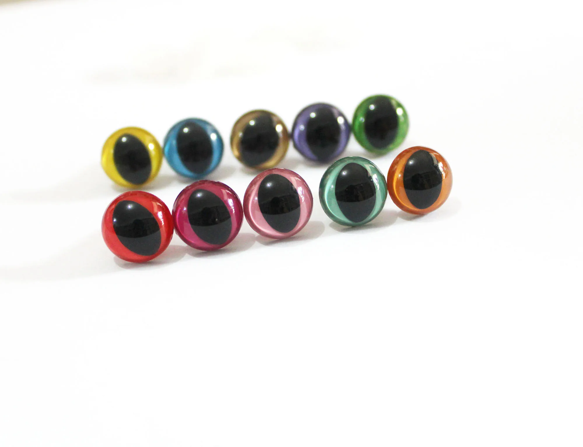 20pcs--tiny 9mm colorful safety cat eyes+ back washer for plush doll --color option | Игрушки и хобби