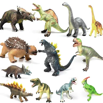 

Soft Plastic Dinosaur World Model Toy Simulation Silicone Large Animal Tyrannosaurus Triceratops Toys with Sound Gift for Kids