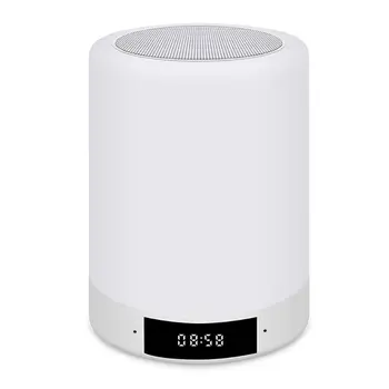 

LED Colorful Lights Alarm Clock Bluetooth Wireless Speaker Creative Night Lamp Support FM AUX TF Card Home Decoration