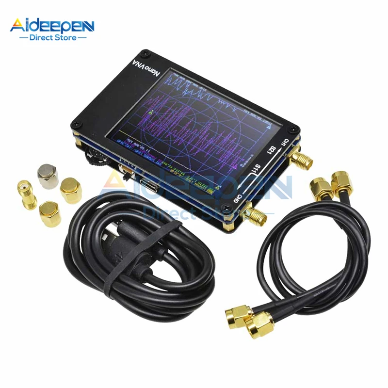 Ceny 2.8 cal LCD NanoVNA wektor Network Analyzer zestaw fundusz powierniczy HF VHF UHF 50 KHz 900 MHz analizator antenowy wbudowana bateria + rodzaj usb C kabel