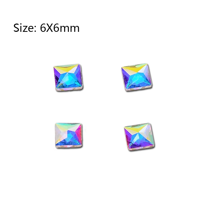 Square Кристалл AB причудливый дизайн ногтей RhinestonesDIY художественное оформление ногтей и рукоделия - Цвет: Square