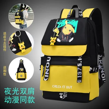 

Pokemon School Bags High Quality Pikachu backpacks For Girls Boys Student Laptop backpack USB Charging Mochila For Teenage