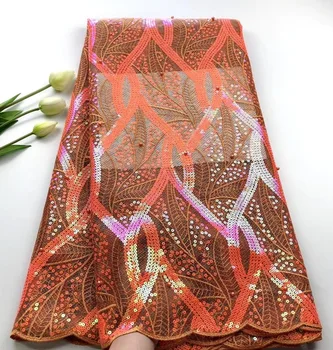

African Organza Lace Fabric High Quality Lace Latest Nigerian French Sequins Lace Fabric tulle lace For Wedding Party Dress Sew