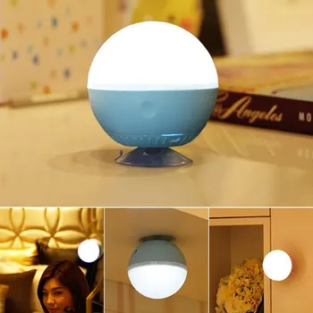 

Round Makeup Light Dimmable Lamp With Sucker Magnetic USB Rechargeable Touching Remote Control Pink/Blue