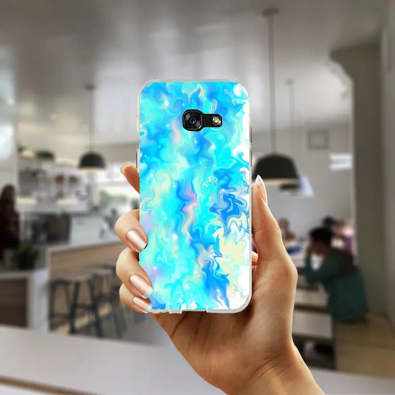 Мягкие силиконовые чехлы из ТПУ для мобильных телефонов Samsung Galaxy A3 A5 A7 J1 J2 J3 J5 J7 Coque Shell розовый популярный голографический