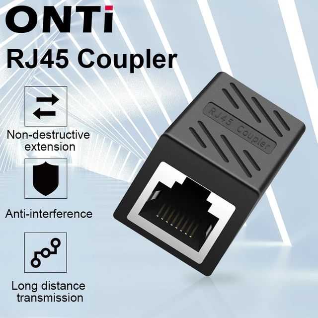 Connettore ONTi RJ45 Cat7/6/5e adattatore Ethernet 8P8C prolunga di rete  per cavo Ethernet da femmina a femmina - AliExpress