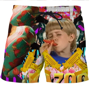 

Digital printed men's quick-drying beach shorts cartoon printed on both sides pocket printed casual shorts
