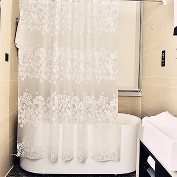 

Elegant Flower Pattern Shower Curtain Door Curtains PEVA Environmental Mildew Waterproof Bathtub Thickness Shower Curtain