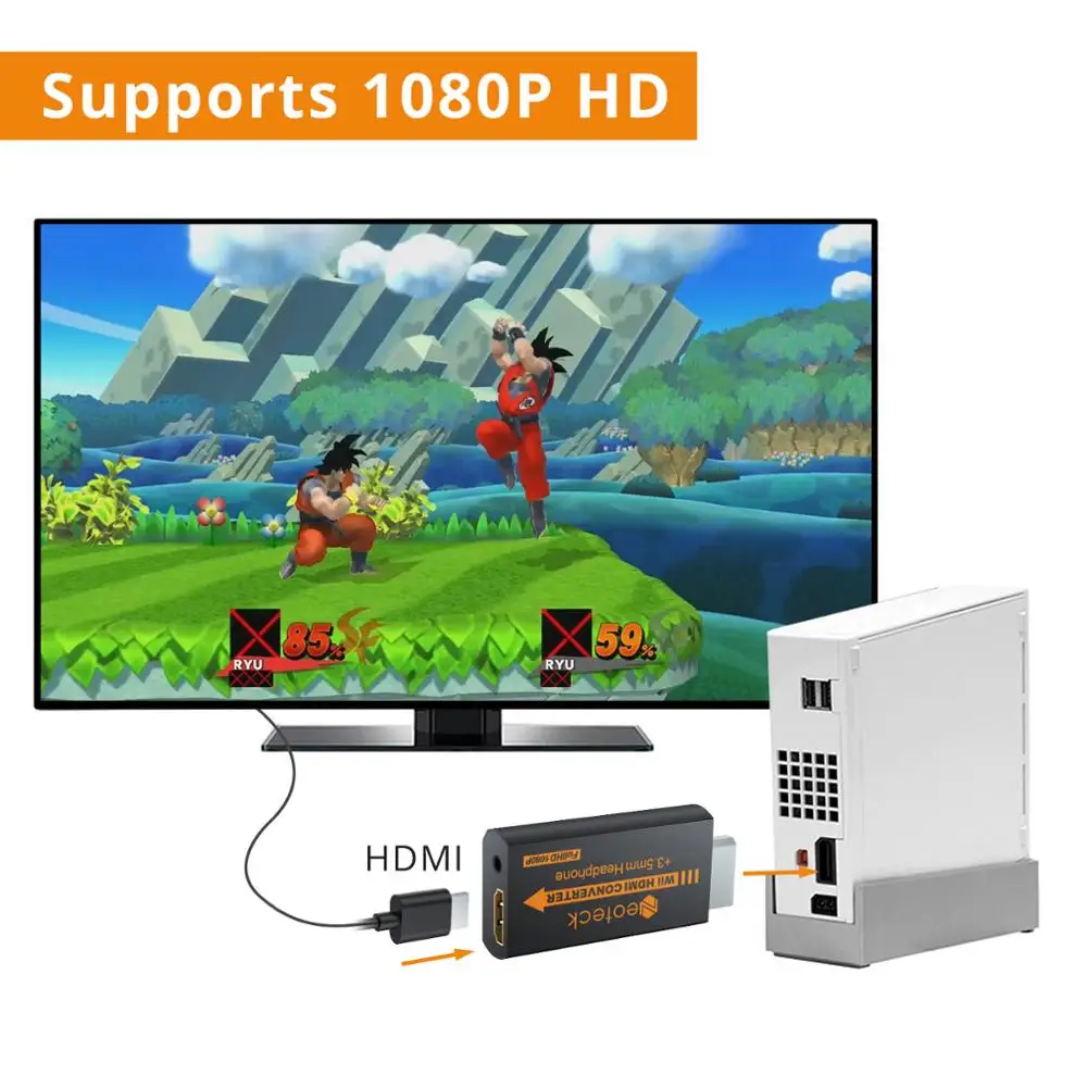 Neoteck из алюминиевого сплава для wii в Hdmi конвертер весы 720p и 1080p wii 2hdmi видео конвертер адаптер с 3,5 мм аудио адаптер
