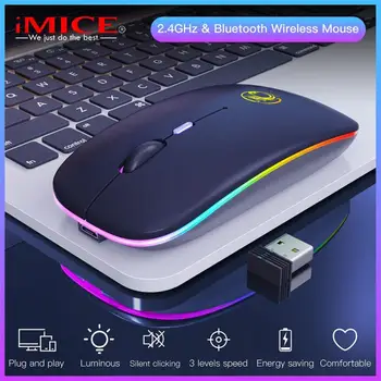 

1600DPI USB Optical Wireless Computer Mouse 2.4G Receiver 4Keys Super Slim Mouse Rechargeable With LED Light Mouse For PC Laptop