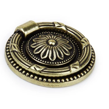 1 x European Style Kitchen Furniture Cabinet Cupboard Drawer Pull Ring Handle Knob Antique Brass