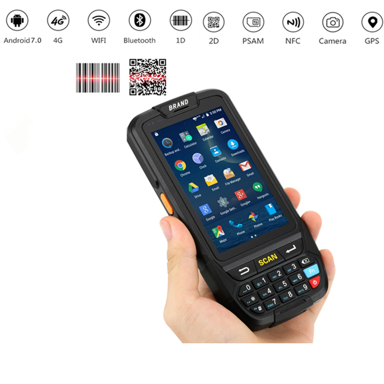 PDA Scanner Portable IP65 Rugged 2D QR 1D Laser scanner Handheld Terminal 4G Android 7.0 Bluetooth wifi Barcode | Компьютеры и офис