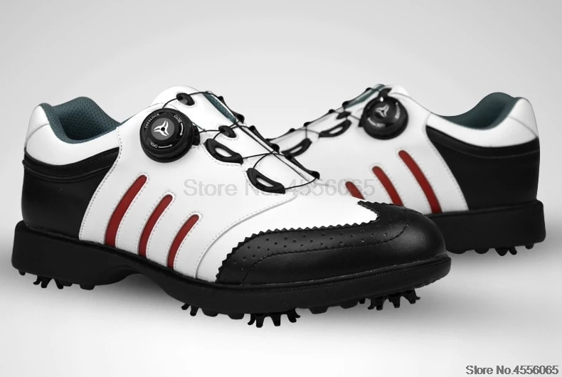Мужская обувь для гольфа из натуральной кожи, противоскользящие водонепроницаемые кроссовки, дышащая обувь для гольфа для активного отдыха, кружевная обувь D0608