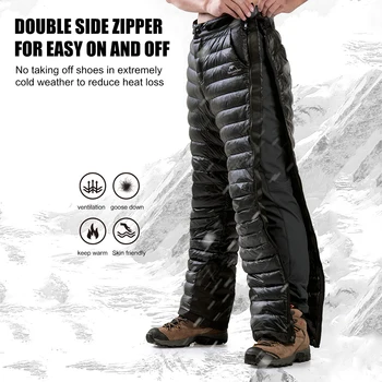 

Thickened Windproof White Goose Down Pants Skiing Trekking Outdoor Waterproof Winter Warm Breathable Ultra-light Trousers Hiking