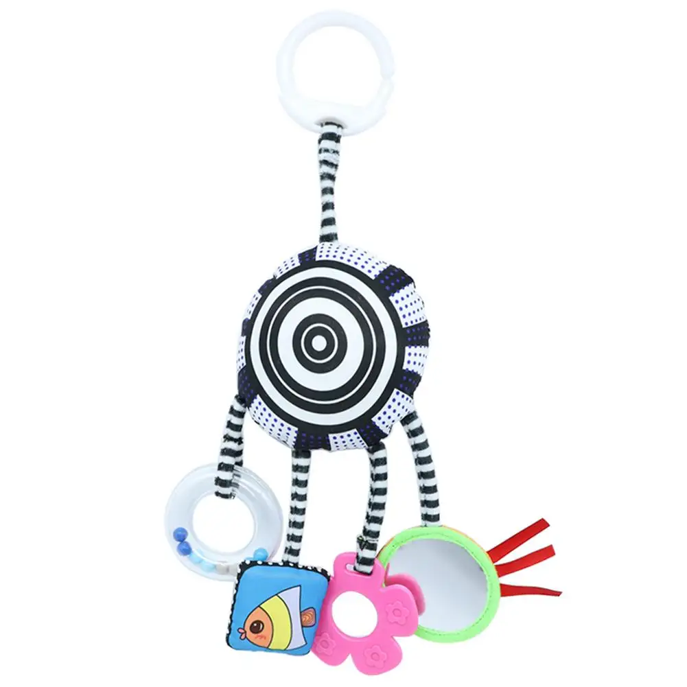 Baby Rattles Stroller Pendant Cartoon Appease Toy Crib Hanging Toys Ring Bell Look at and Know Yourself in the Safety Mirror | Игрушки и