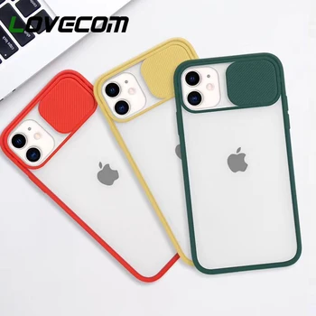 

LOVECOM Slide Camera Protection Phone Case For iPhone 11 Pro Max XR XS Max 7 8 Plus X Soft Acrylic Back Cover Coque For SE 2020