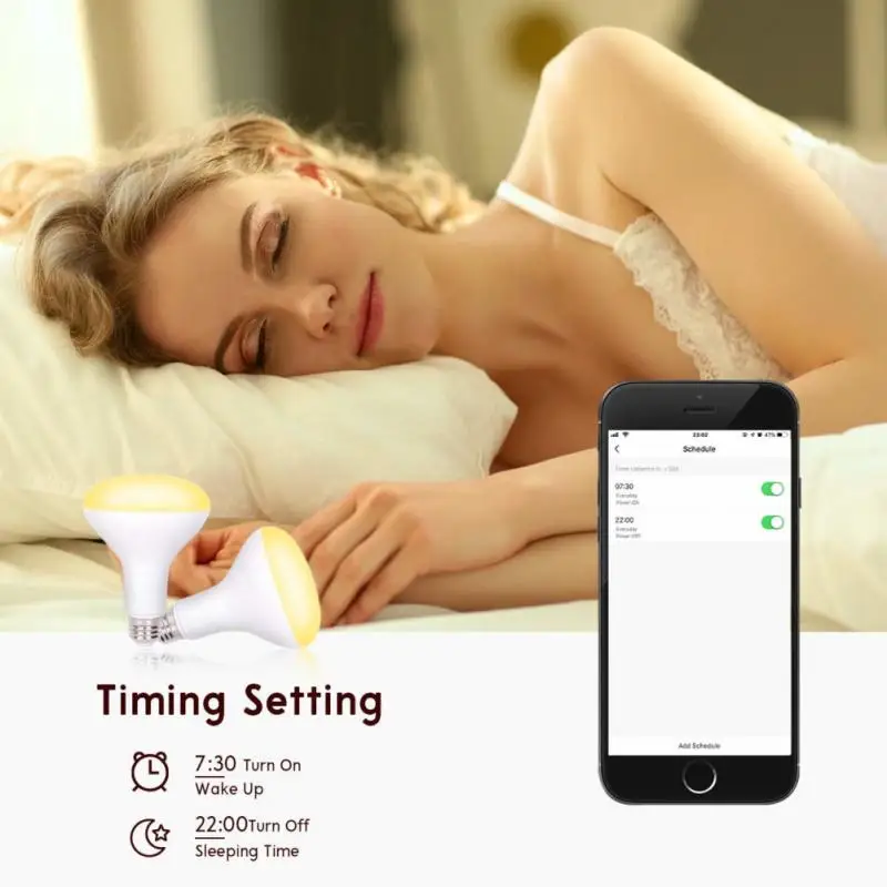Мобильный телефон, Wi-Fi, голосовое управление, RGB, энергосберегающий, затемняющий, светодиодный, многоцветный, умный светильник, лампочки E27/E26/B22, лампа для умного дома