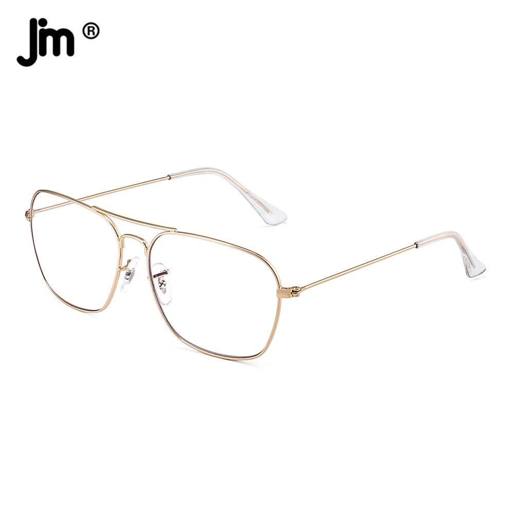 JM Retro Blue Light Computer Glasses Square Vintage Men Women Clear Fake Glasses Frame blue light protection glasses