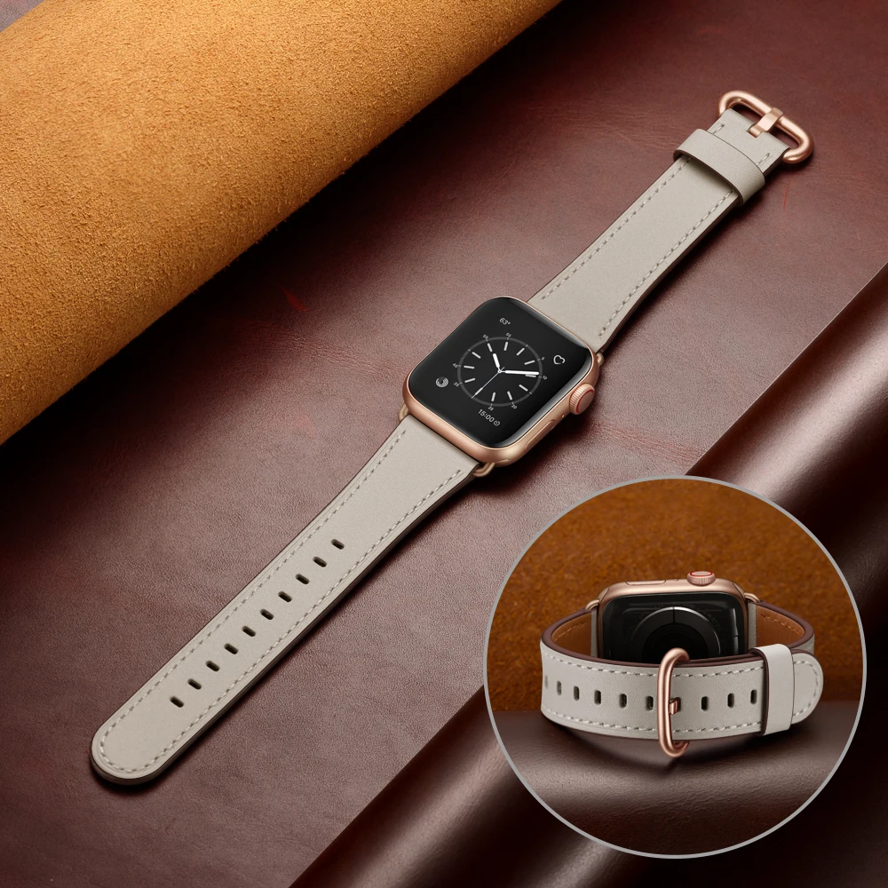 Ремешок из натуральной кожи для apple watch серии 1 2 3 4 5 iwatch 40 мм 44 мм Ремешки для наручных часов 38 мм 42 мм ремешки