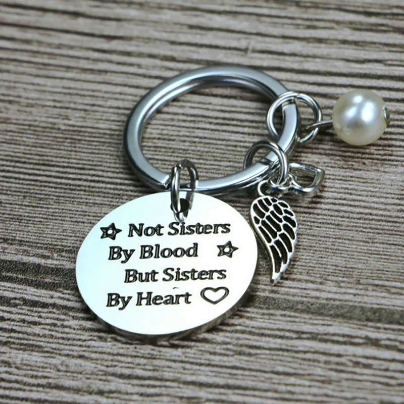 Best Friendship Keychain Wings Titanium Steel Key Chain Friend Fashion Jewelry Gift Idea for Women Teens Girls FPJYS55