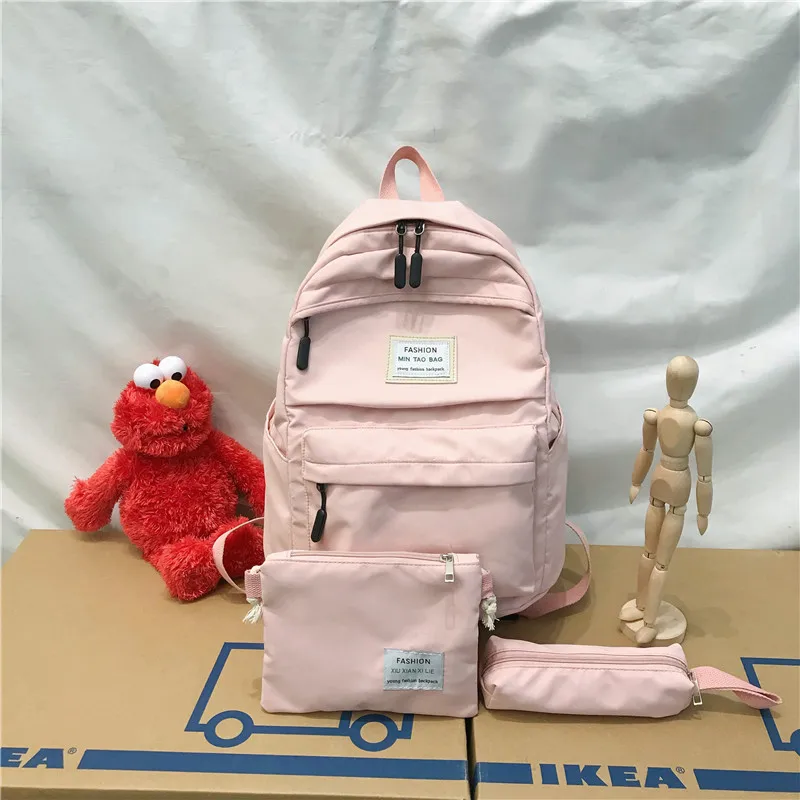 QQD-mochila de viaje para mujer, morral escolar deportivo resistente al agua para adolescentes y niñas, de moda vintage, Rosa