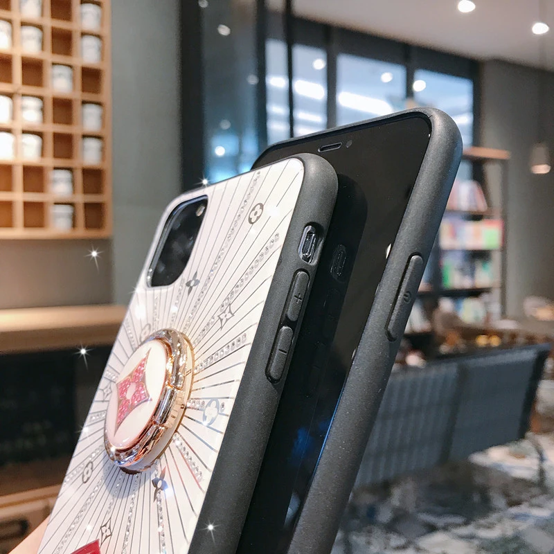 Для Apple iphone 11 чехол роскошный Алмазный с кольцом подставка Золотой защитный чехол для iphone 11 Pro Max iphone 11 11Pro