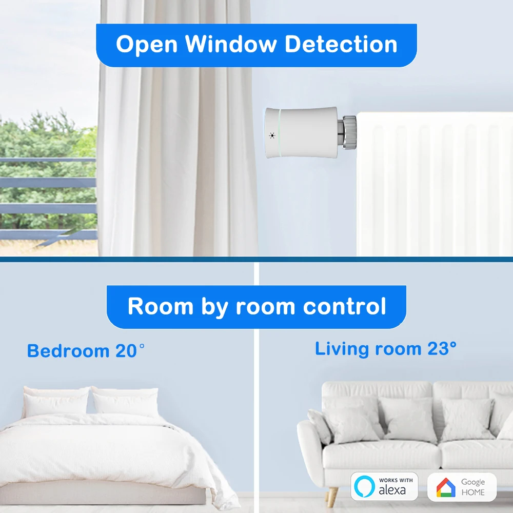Tuya Smart ZigBee Radiator Actuator TRV Programmable Thermostatic Radiator Valve