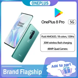 Global Rom Oneplus 8 Pro 5G Smartphone Snapdragon 865 SmartPhone 48MP Rear Camera 4510 mAh 12GB RAM 256GB ROM Mobile Phone NFC