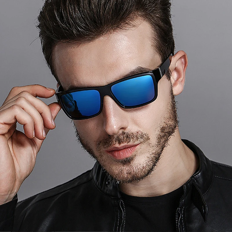 Q · VISELD поляризованные солнцезащитные очки мужские UV400 Квадратные Солнцезащитные очки зеркальные ретро солнцезащитные очки Винтажные Солнцезащитные очки для мужчин черные очки