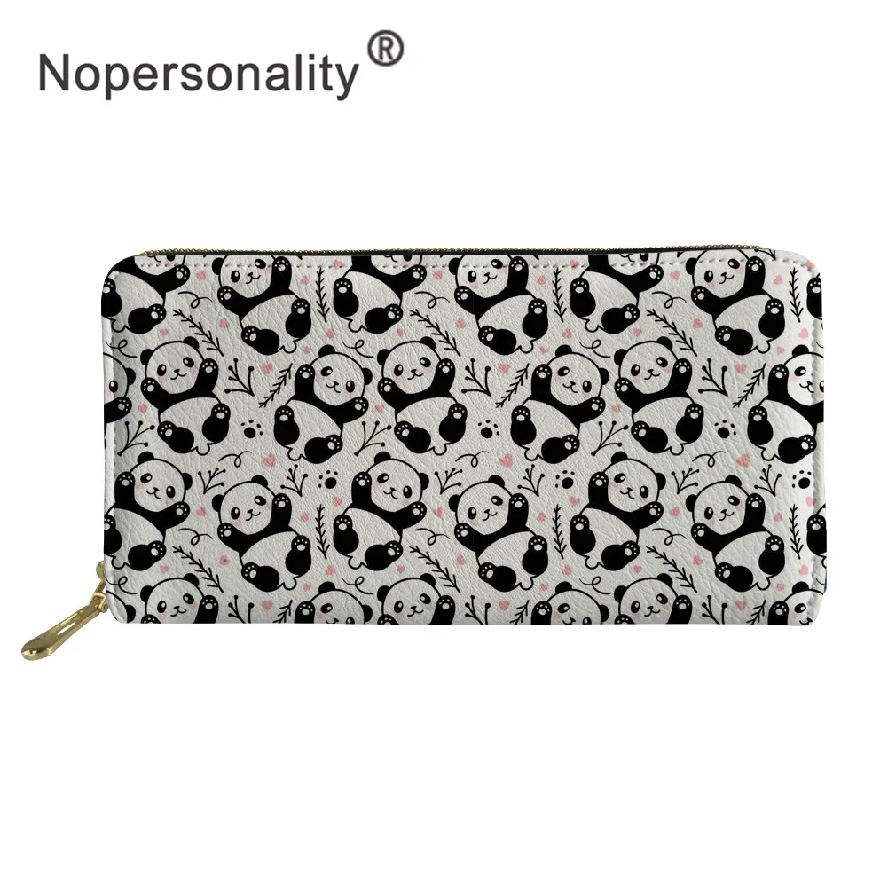 Nopersonality Роскошный кошелек с принтом милой панды, повседневный женский водонепроницаемый клатч, сумки для телефона, женские длинные кожаные кошельки на молнии - Цвет: Z5288Z21