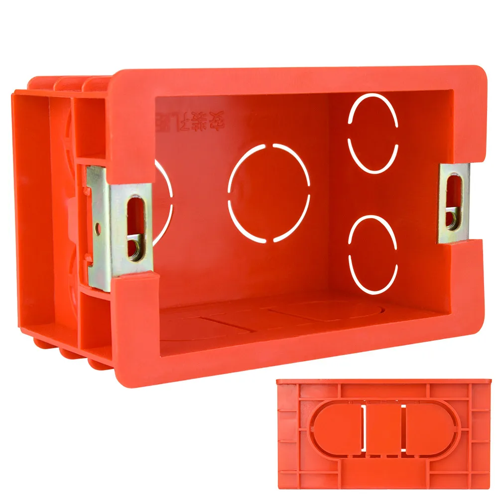 Новая Монтажная коробка внутренняя кассета 99 мм* 64 мм* 50 мм для 118 типа переключатель и розетка Красная стена темная коробка