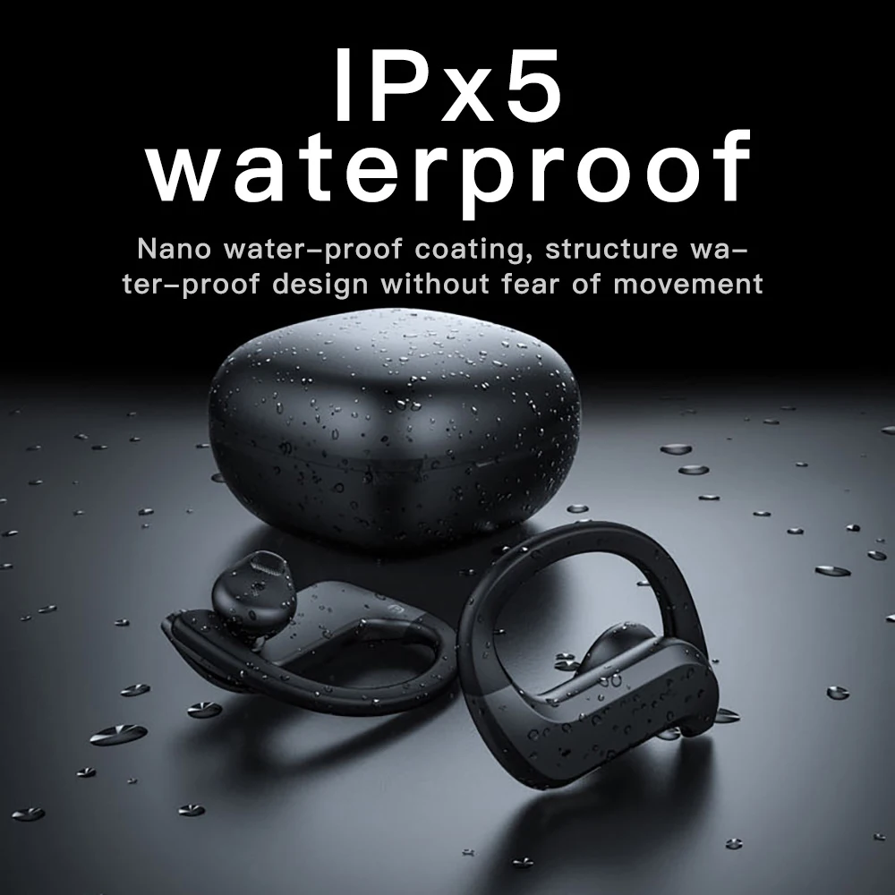 MD03 TWS Wireless Bluetooth Headphones Stable Ear Hook Touch Control Digital Display For Oppo Huawei Iphone Xiaomi Sport Earbuds