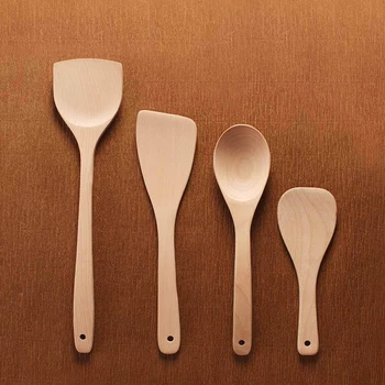 

4Pcs/set 100％ Xiaomi Mijia Cooking Kit Kitchen Cooker Tool Soup Spoon Fried Shovel Spatula Natural Wooden Polished Cookware Set