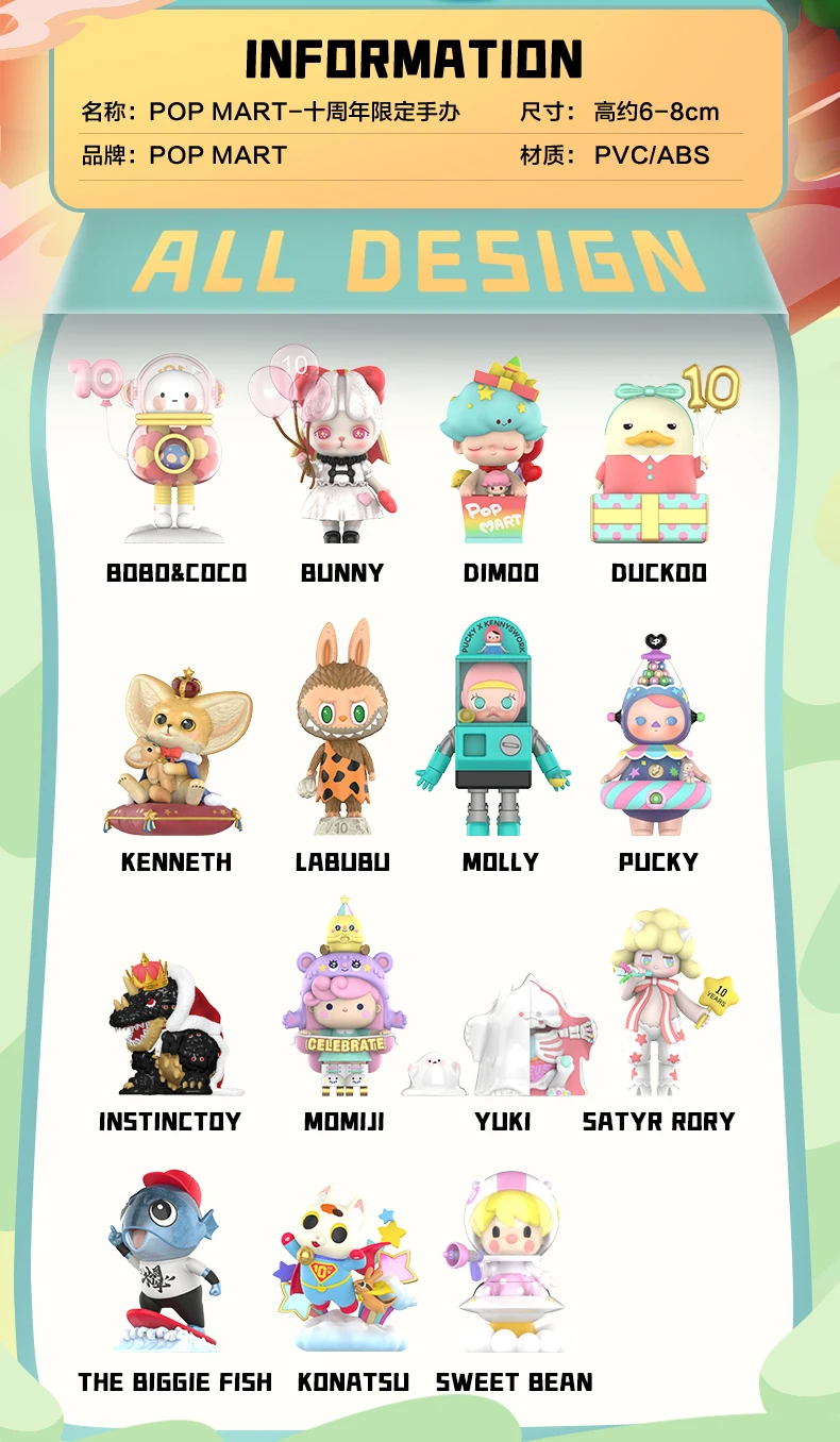 Original POP MART 10th Anniversary 