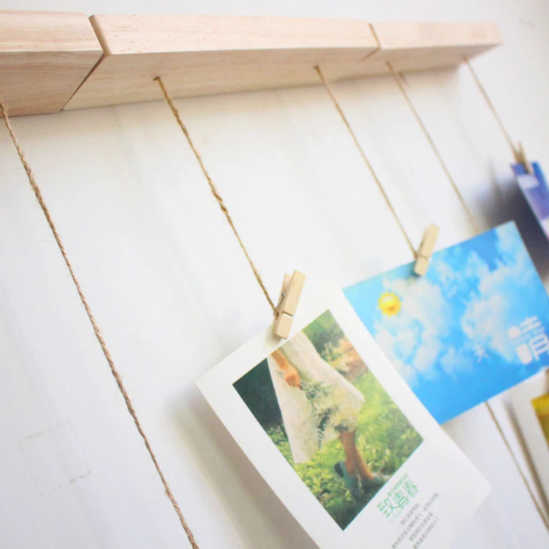 Фото украшение фоторамка коллекция картин ручная работа деревянная хлопковая веревка висячие орнамент открытка семейный ремешок
