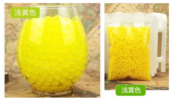 pale yellow 1 Набор = 2500 шт Кристальные шарики для воды в грунте, гидрогелевые шарики для выращивания воды, Большие шарики для свадебной вечеринки, аксессуары для украшения дома - Цвет: pale yellow