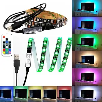 

New Waterproof 1m RGB Strip Light 60 LEDs 5050 SMD 10mm 1M LED Strip Light / 17-Key Remote Control RGB TV Background Light