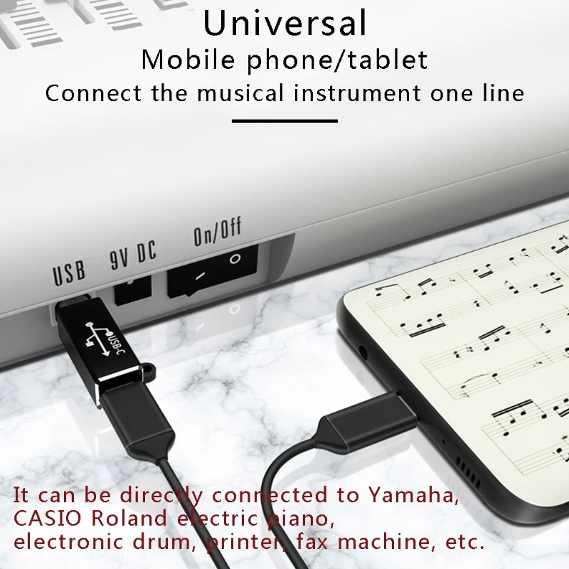Y1AE USB C Port to MIDI Adapter Fast and Stable Data Transmitting Durable Heat-resistance Widely Used for Electric Piano | Электроника