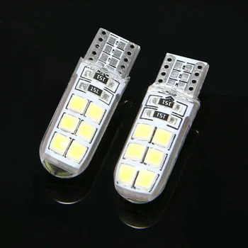 

Accessory Car Lights Exterior White LED Silicone Bulb T10 W5W 12SMD 2835 6000K Replacement Canbus Useful