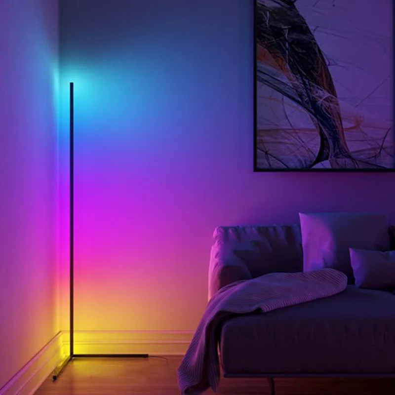 Современная напольная светодиодная RGB лампа с дистанционным управлением угловой