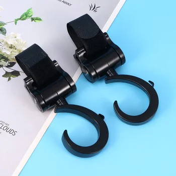 

4pcs Multi-function Baby Stroller Hooks 360 Degree Rotation Hook Baby Stroller Hanger for Daily Use (Black)