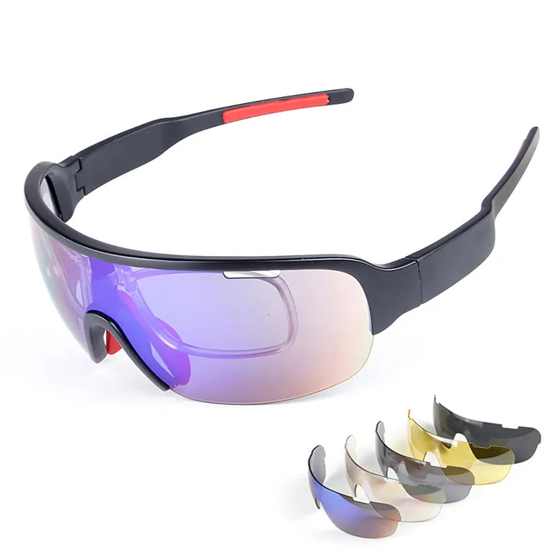 Поляризованные спортивные солнцезащитные очки с 5 сменными линзами для езды на велосипеде, рыбалки, УФ, велосипедные очки