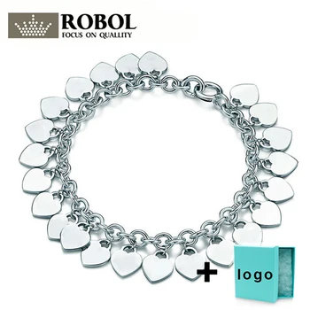 

SL TFB TTFFOriginal 925 sterling silver high-quality charm love bracelet can be customized for women's parties