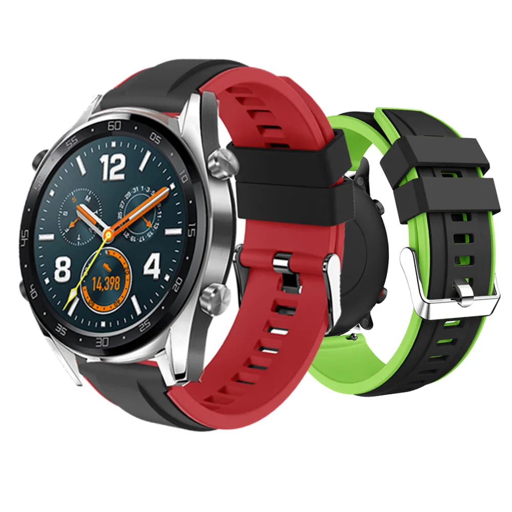 22 мм браслет для huawei Watch GT ремешок силиконовый Wrisrband для huawei GT Watch Band/Magic для Xiaomi Amazfit Stratos 2/Pace 1