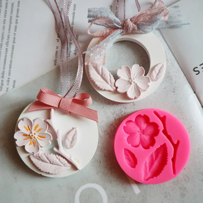 Peach Blossom Assembly Flower Silicone Mould silicone mold Aromatherapy Gypsum DIY Material Epoxy Handmade Soap Candle Baking Mold