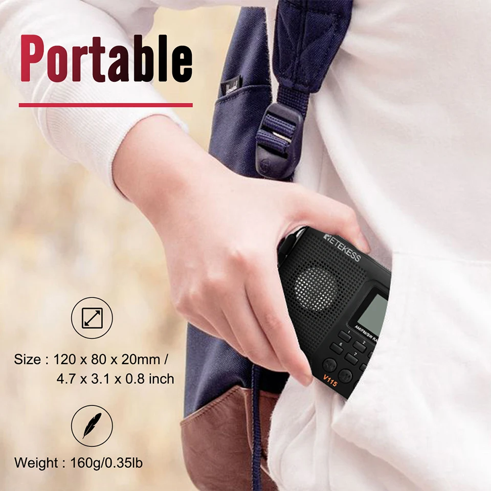 receptor portátil backlight display lcd suporte tf