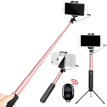 

Mobile Phone Bluetooth Selfie Stick Remote Control Selfiestick Tripod Table Stand Holder Mirror Selfie Stick for Xiaomi/Huawei