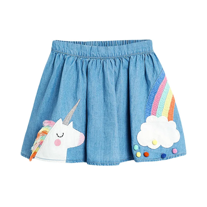 2021 Summer Skirt For Girl Baby Clothes Costume Skirts With Embroidery Unicorn Rainbow |